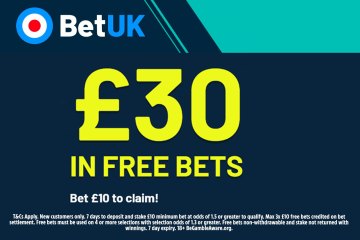 Football betting offer of the day: Get £30 in free bets with Bet UK