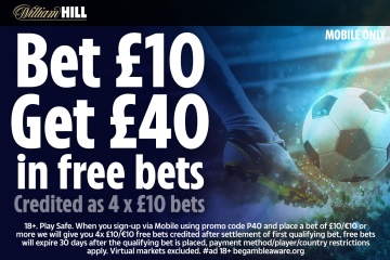 Football free bets: Get £40 bonus when you stake £10 with William Hill