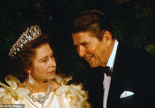 The documents also reveal that FBI agents warned ahead of the 1983 visit: 'It will be very hard to anticipate and prevent incidents which may embarrass either the queen or the president'