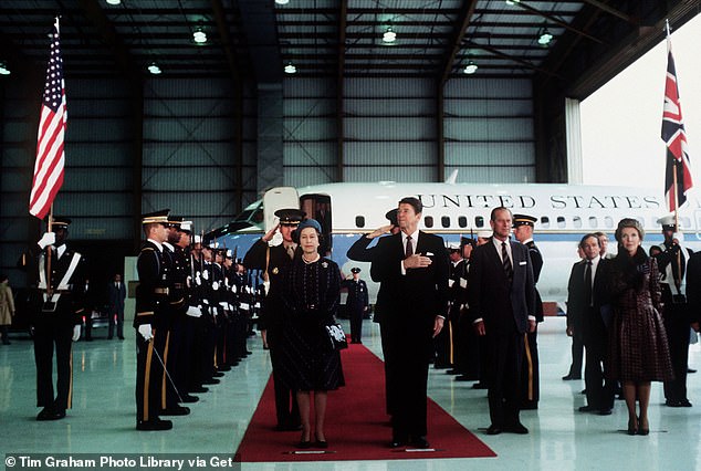 The Queen arrives in Santa Barbara in California in 1983