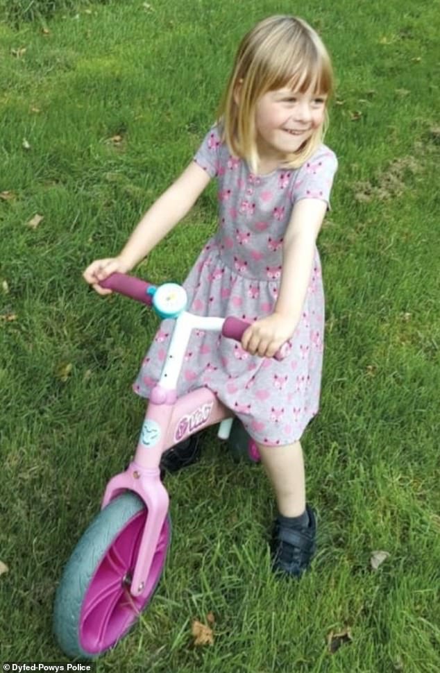 Alysia Salisbury, four, was killed when a blaze broke out in Pembrokeshire late last night. Alysia, (pictured) hailed by her loved ones as a 'beautiful daughter and sister', died at the scene despite efforts by emergency services
