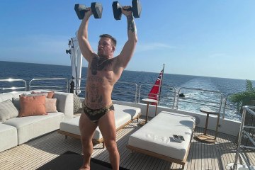 McGregor fans say 'what a life' as UFC star lifts weights on £3m superyacht