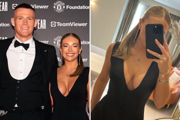 McTominay's wag Cam joins no bra club in black dress for Man Utd awards