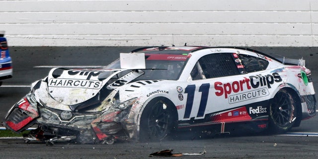 Denny Hanlin after crash at Coca Cola 600