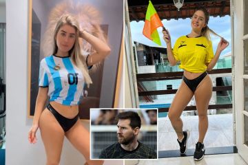 I'm a model turned lineswoman - fan paid me £40k to pose in Messi shirt