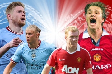 See who makes combined XI of Man Utd's legends of 99 and City's treble-chasers