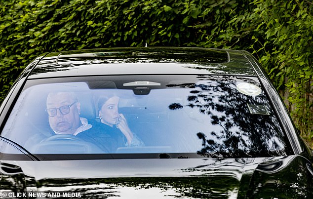 Earlier today Schofield was sat in the backseat of the car next to a woman believed to be his daughter Ruby
