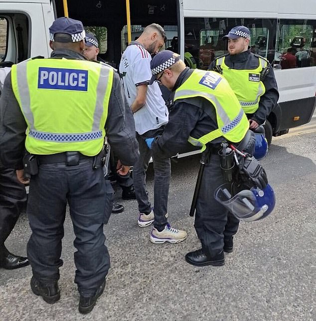 Police arrested a man at Wembley for a public order offence