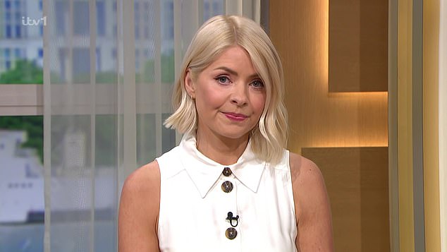 Holly Willoughby, pictured here on This Morning on Monday, distanced herself from her former co-host Phillip Schofield in a 'highly strategised' speech