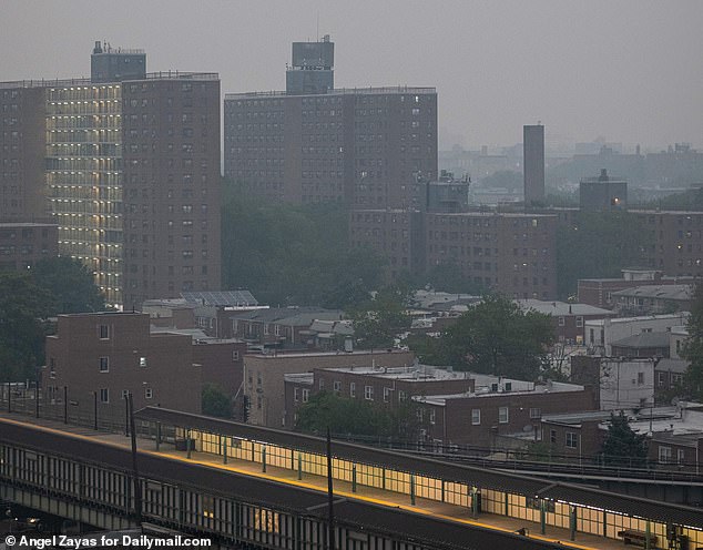 Smoke from Canadian wildfires was visible in Brooklyn