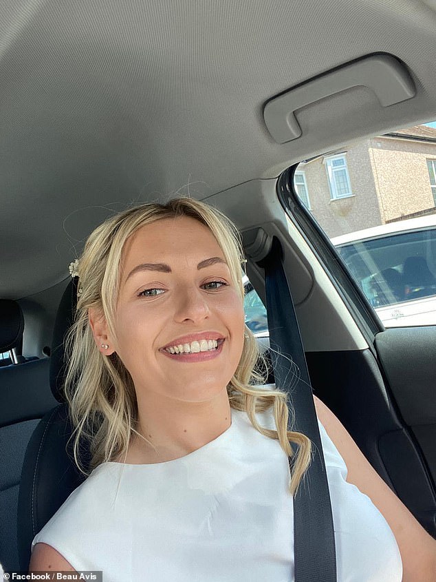 PR worker Beau Avis, 26, was walking her dog Bonnie in sandals on a country lane near Brentwood, Essex, on Wednesday when an adder leapt up and bit her ankle
