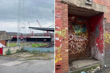 Inside the abandoned Yorkshire football stadium which has been frozen in time