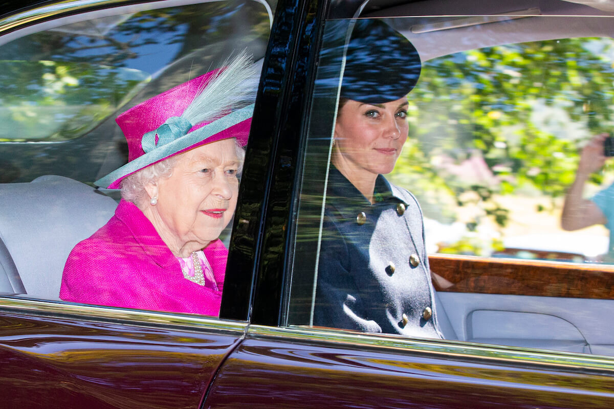 Kate Middleton, who took her 'Balmoral test' in 2009, rides in a car with Queen Eizabeth II