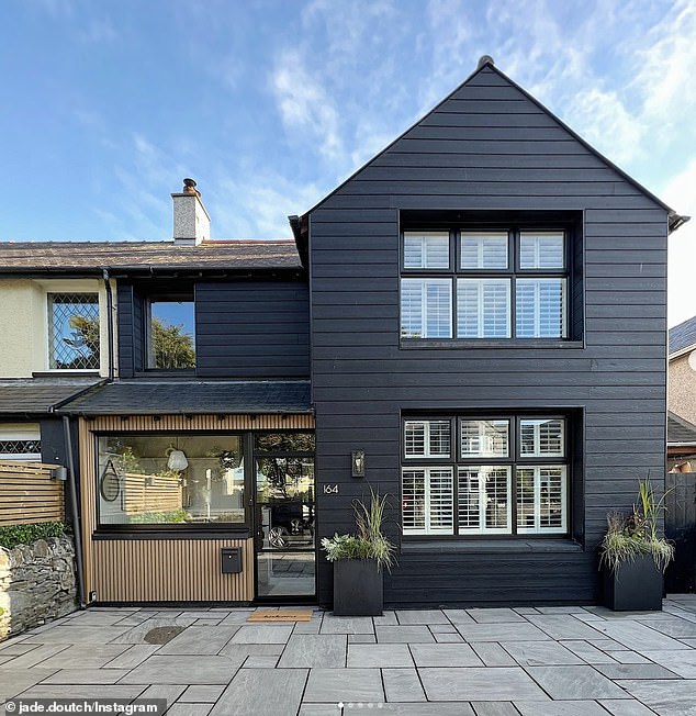 Jade transformed the exterior of the property to make it look like a modern Nordic home