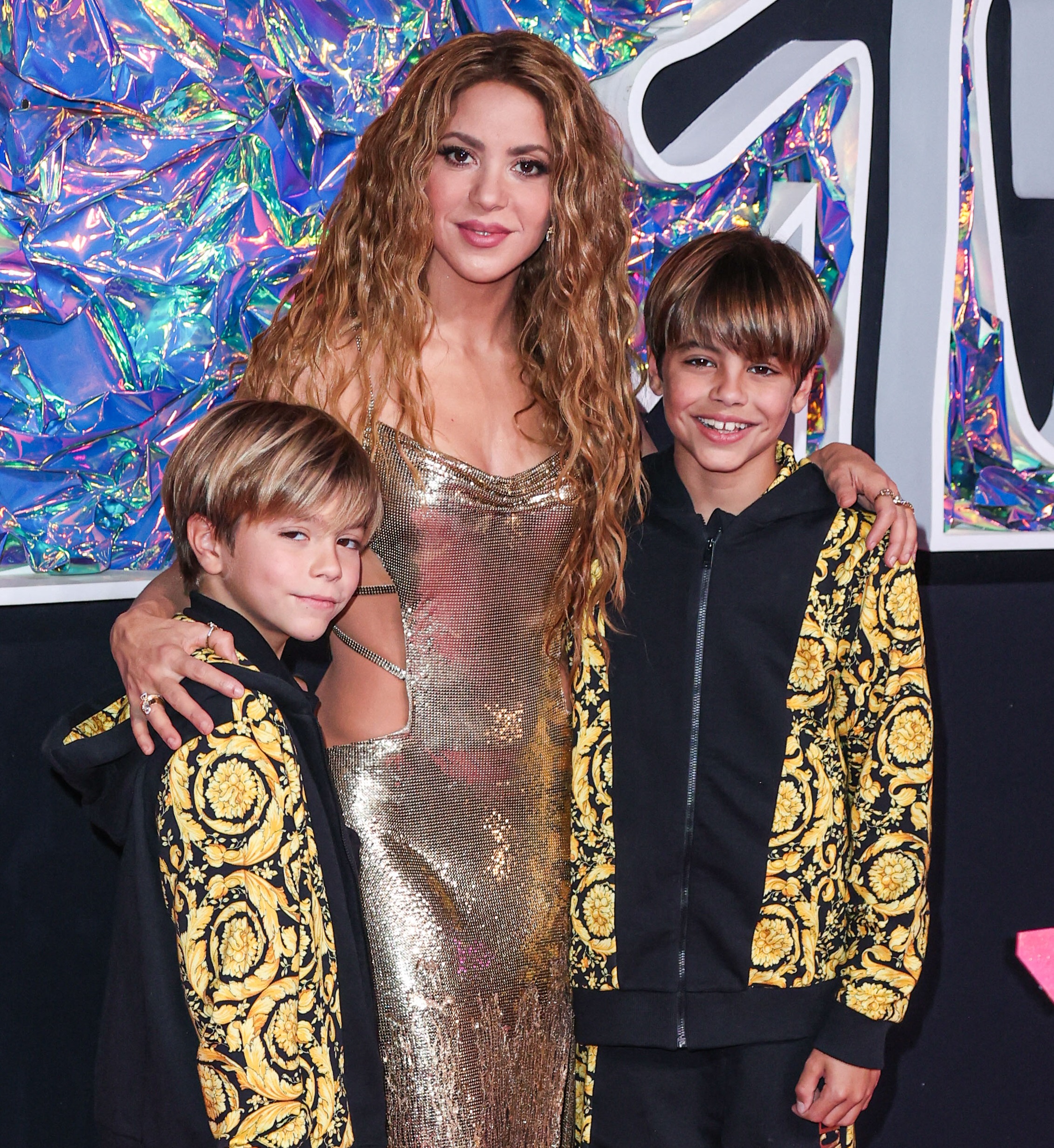 Shakira pictured with her two sons Milan and Sasha
