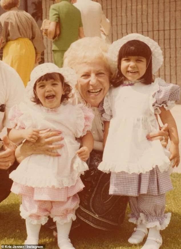 Early years: The adorable toddlers posed with their paternal grandmother