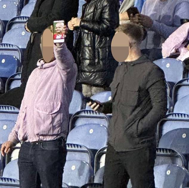 Shocking pictures showed two supporters appearing to mock the six-year-old's death at the Sheffield Wednesday vs Sunderland match at Hillsborough on Friday evening