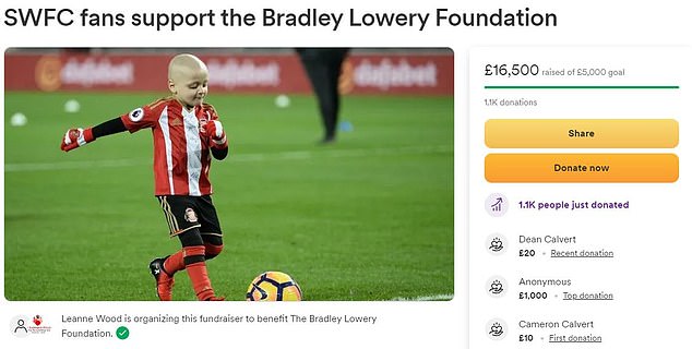 The GoFundMe page shows the donations have now exceeded the £16,000 mark