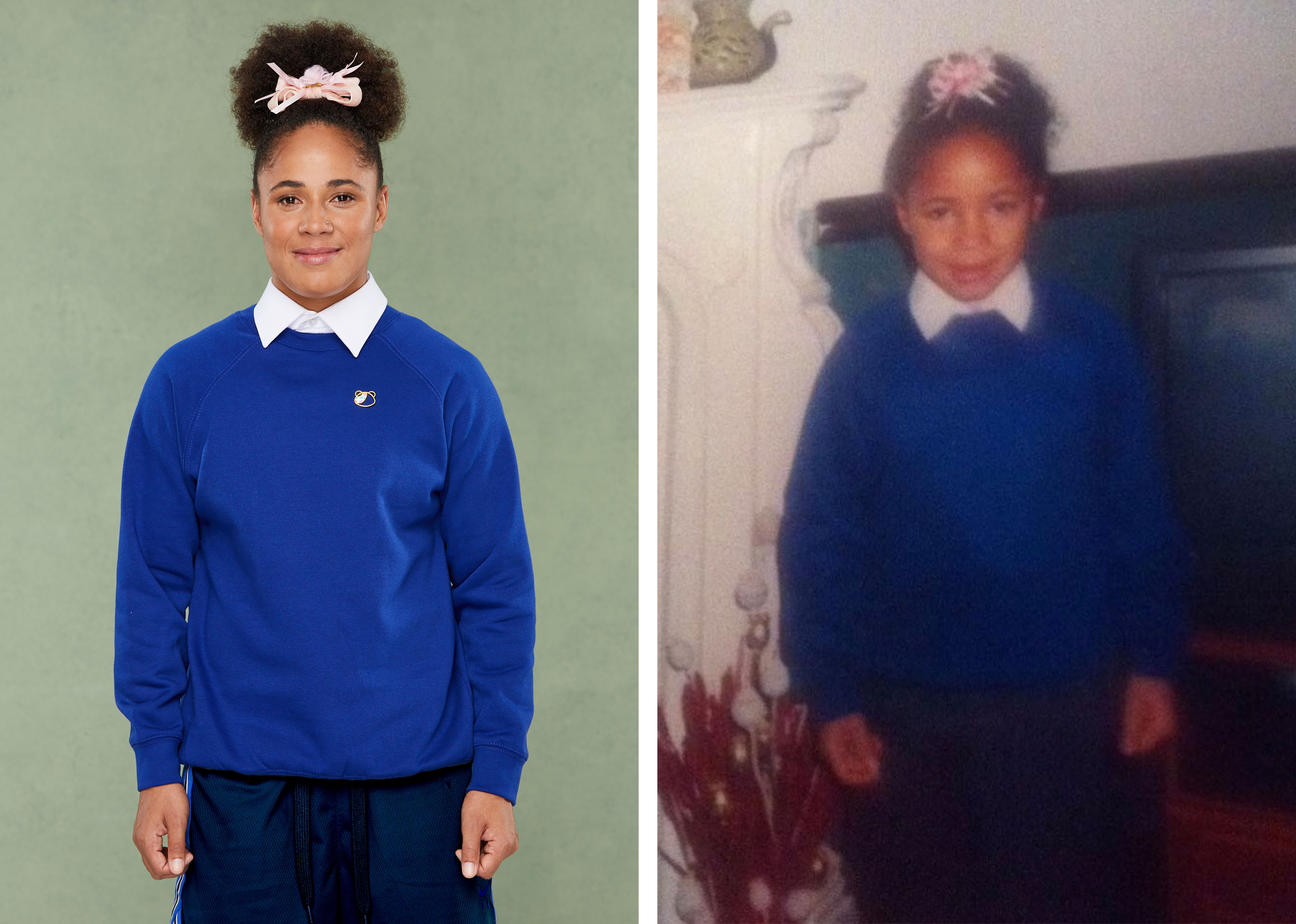 Demi Stokes in her school uniform for Children In Need