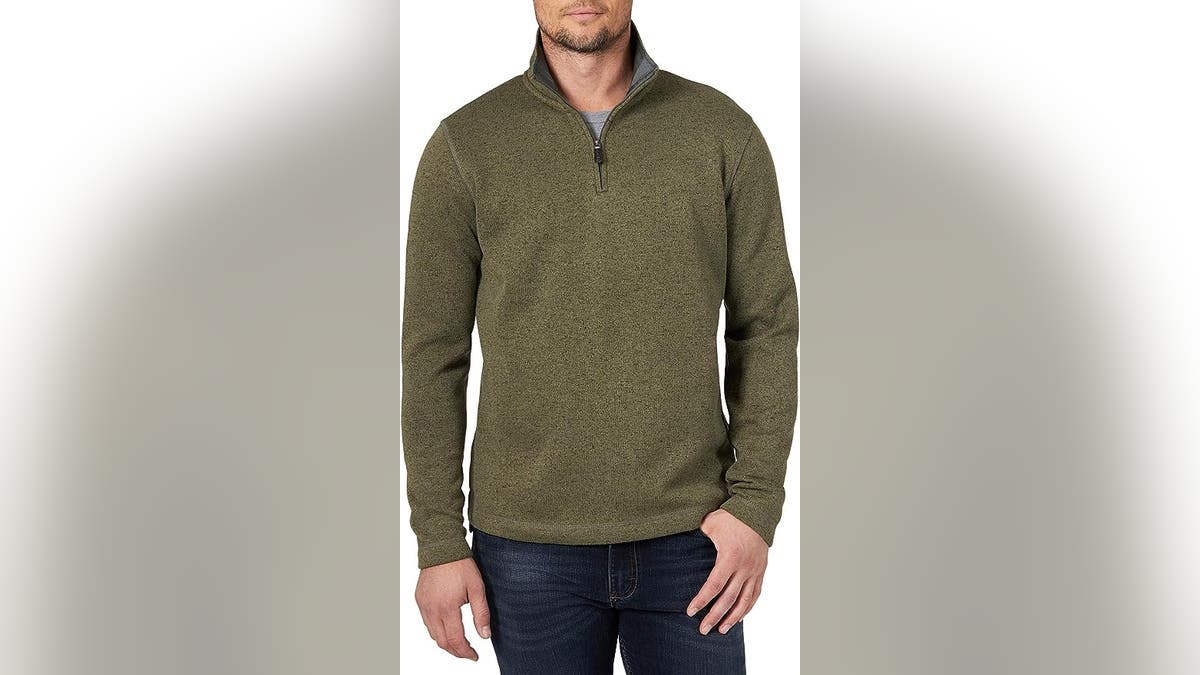 Wrangler Authentics Men's Long Sleeve Fleece Quarter-Zip