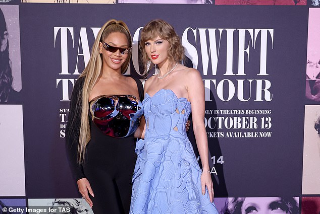 Taylor's appearance comes over a month after Beyonce supported her at the premiere of her Eras Tour concert tour at The Grove in Los Angeles