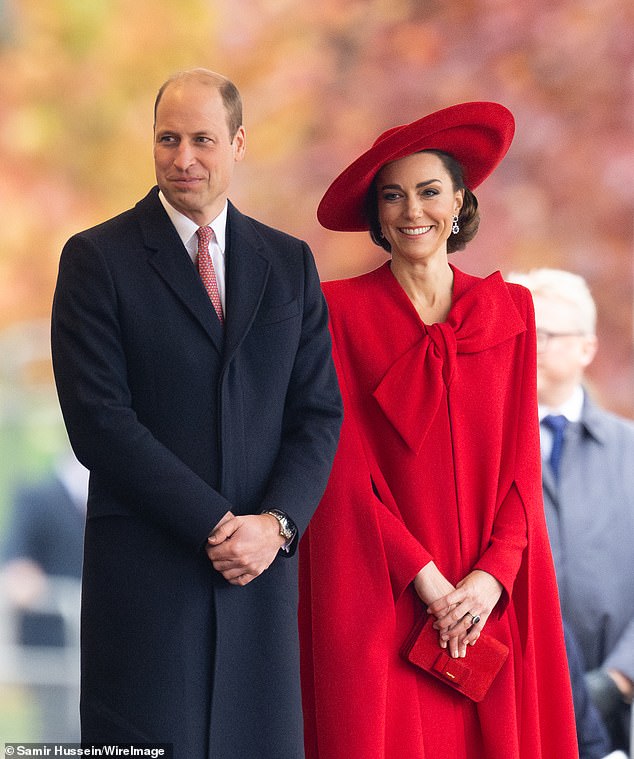 On her affinity with the royal after playing the role, Meg said: 'Stepping into Kate¿s shoes made me really fond of her. Every day I researched her I felt a closeness with her. She was very sporty, and I played netball like her' (William and Kate pictured last month)