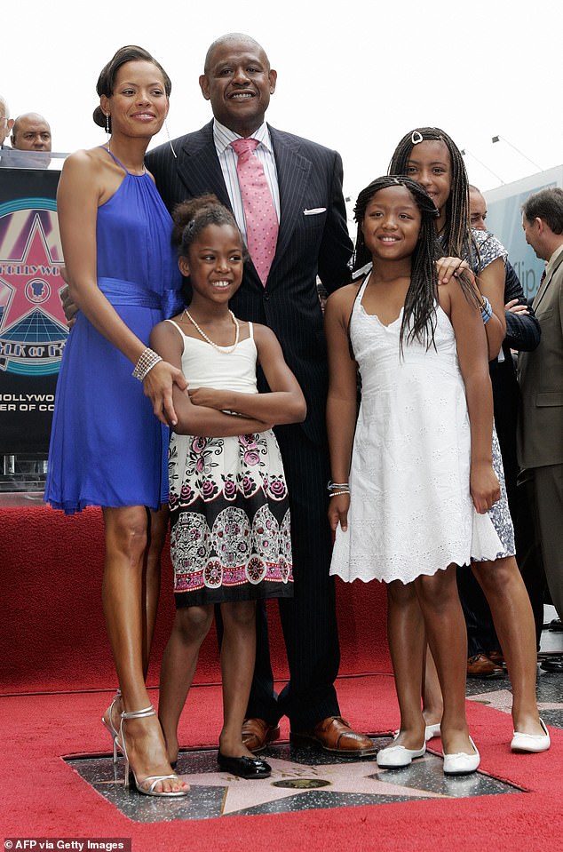 The former couple with their daughters at his Hollywood Walk of Fame ceremony in 2007