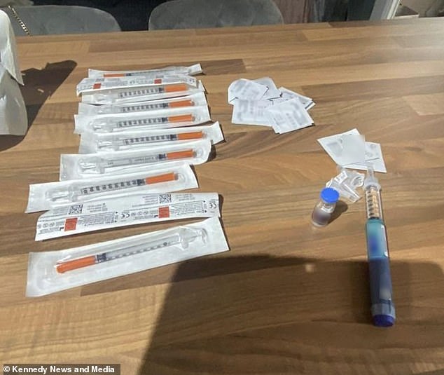 Between January and October this year, the MHRA seized 369 fake Ozempic pens. Pictured: The 'skinny jabs' Michelle bought off the internet