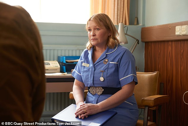 Moira Davies, played by Joanna Page , in BBC's 'Men Up'