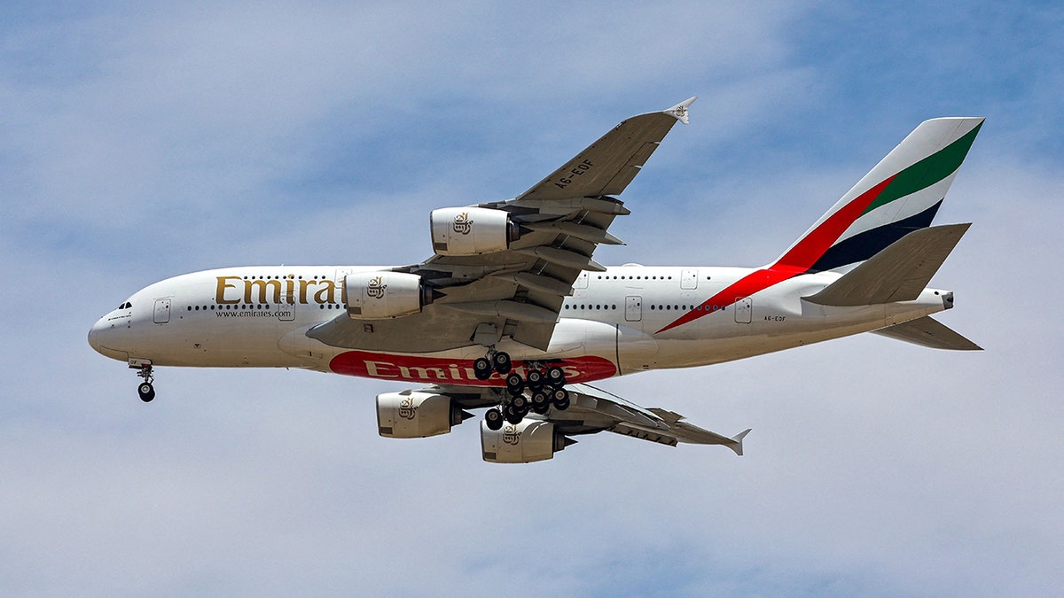 Emirates plane in the air