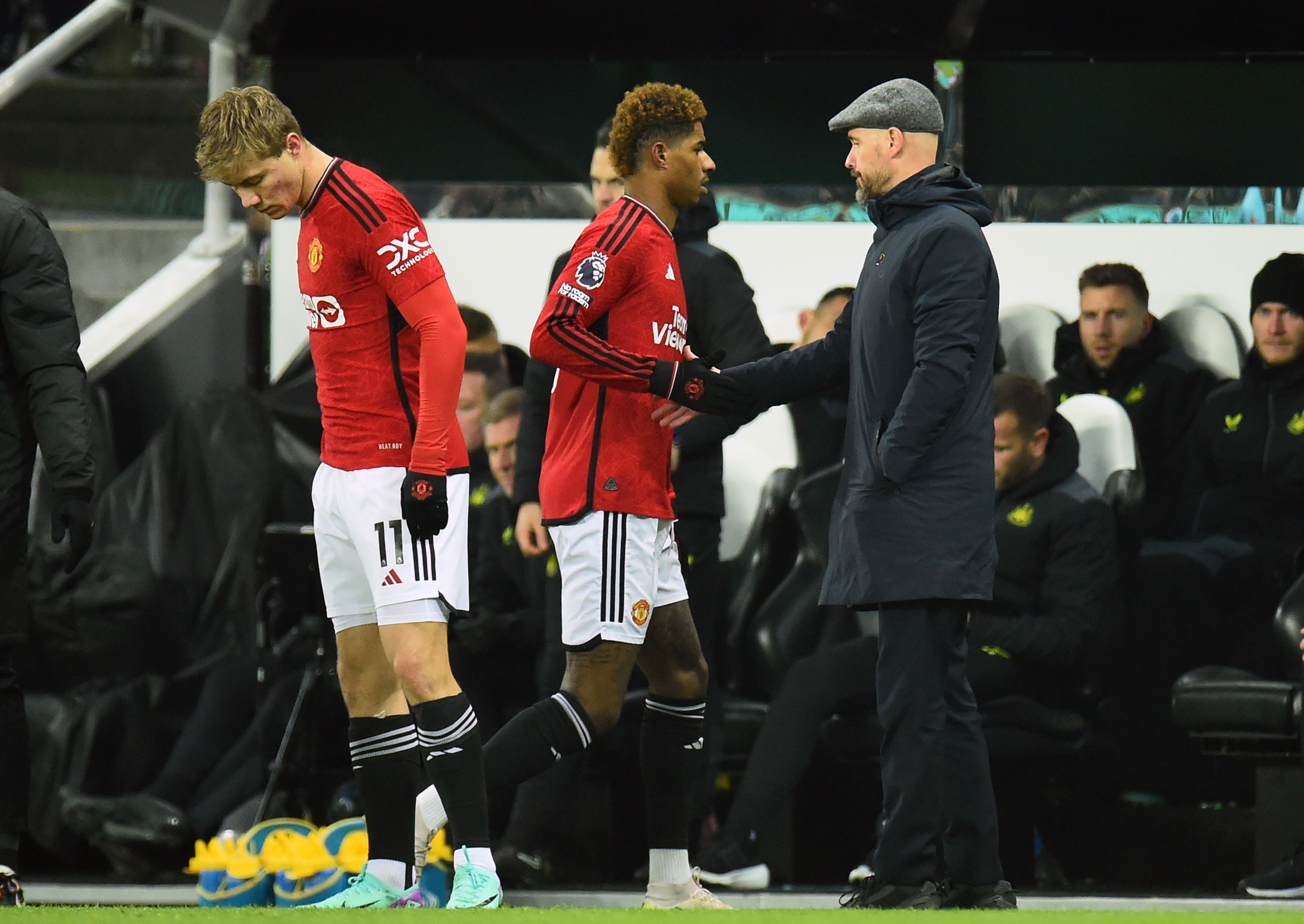 Marcus Rashford was slammed for his body language after being subbed off